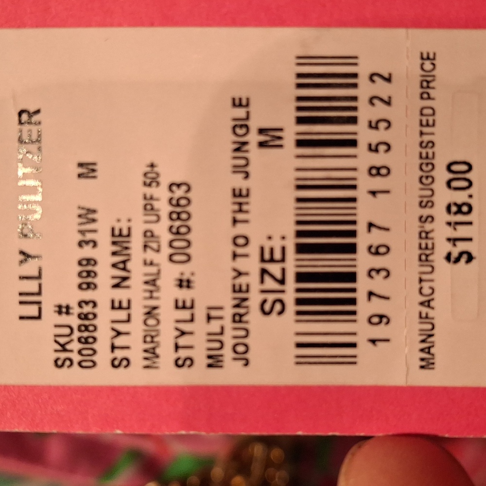 NWT- Lilly Pulitzer Marion Half-Zip Top UPF 50+, Medium - Picture 2 of 4
